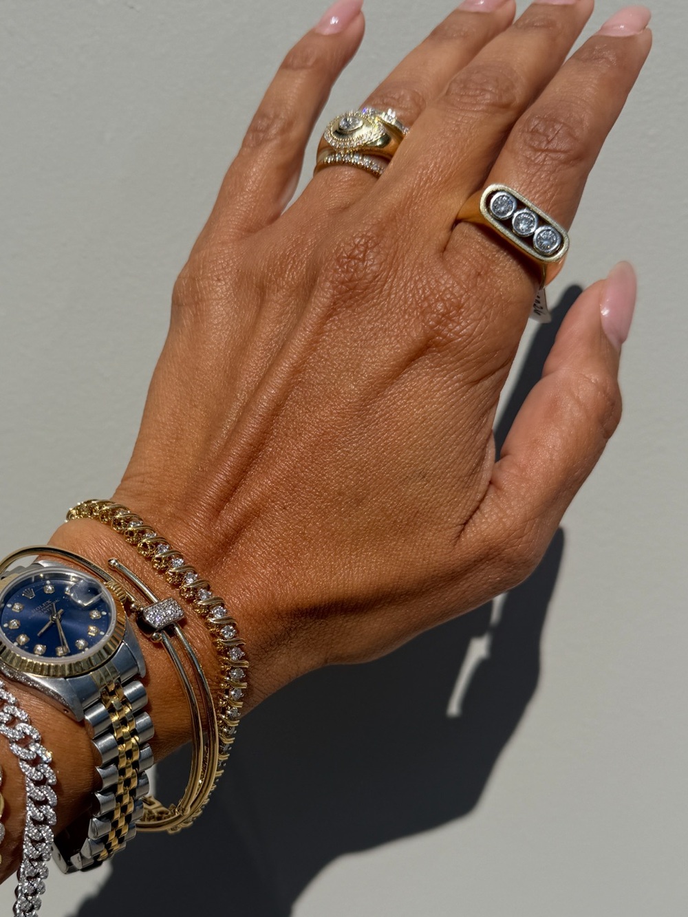 Vintage Two-Tone Diamond Bar Ring | 14K Gold | 1.00 ctw Natural Diamonds